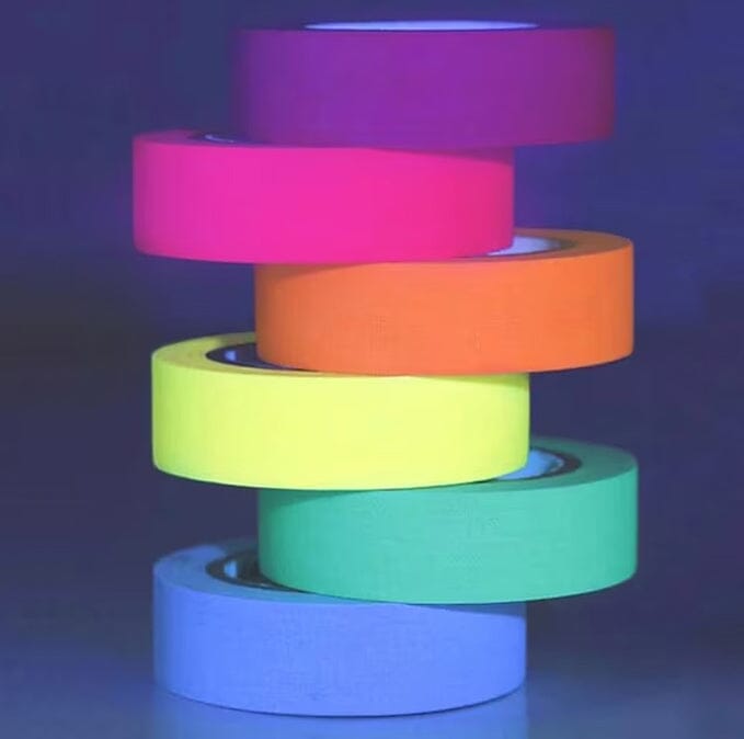 6-Pack: UV Gaffer Fluorescent Party Tape Blacklight Reactive Glow In The Dark Tape Sale Recommend