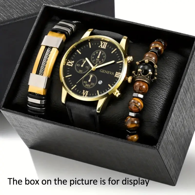 3-Piece Set: Men's Casual Analog Watches Latest