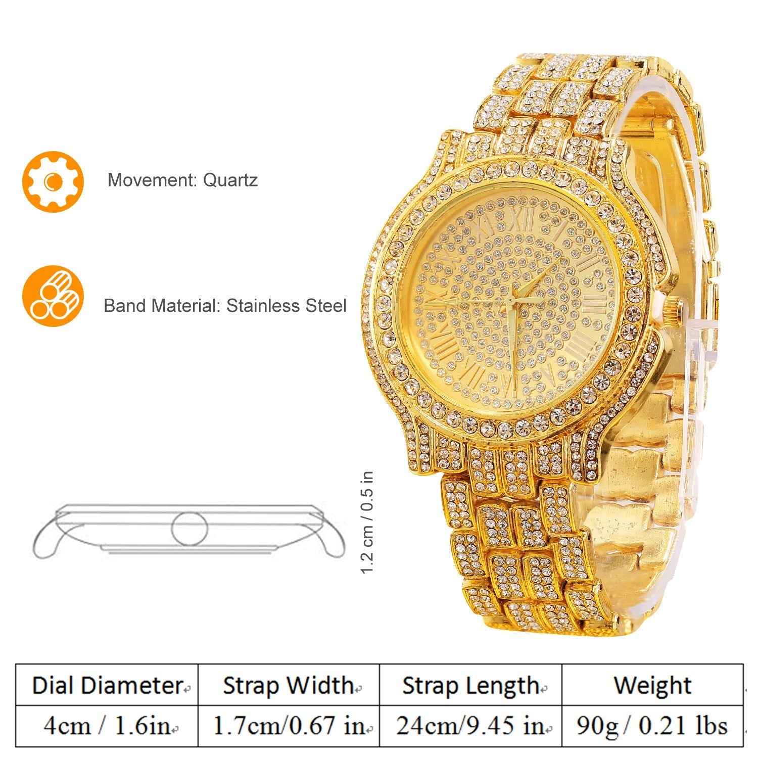 Luxury Crystal Rhinestone Quartz Watch Outlet 2025 New