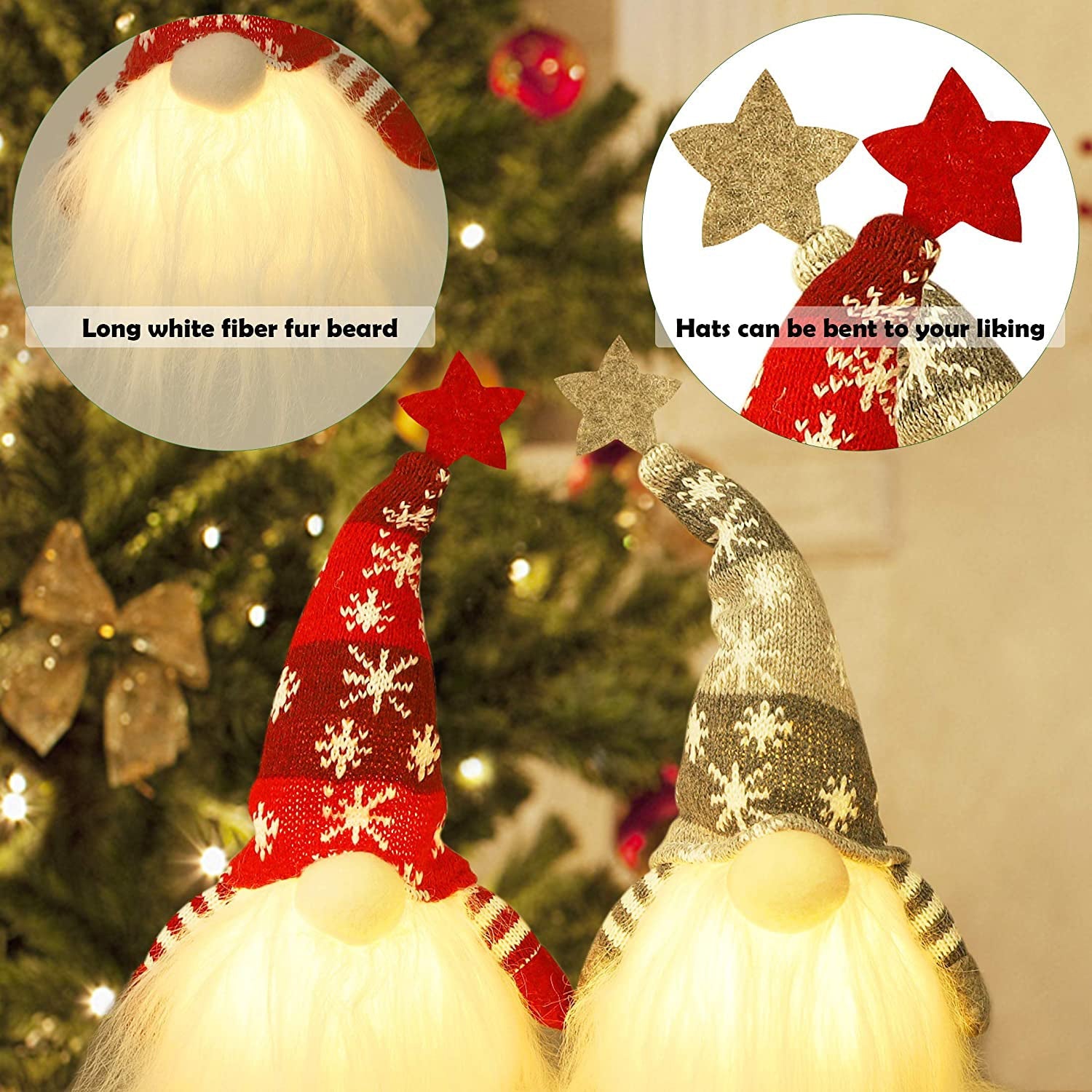 2-Pieces: 11 Lighted Christmas Gnome Santa Quality Free Shipping Outlet