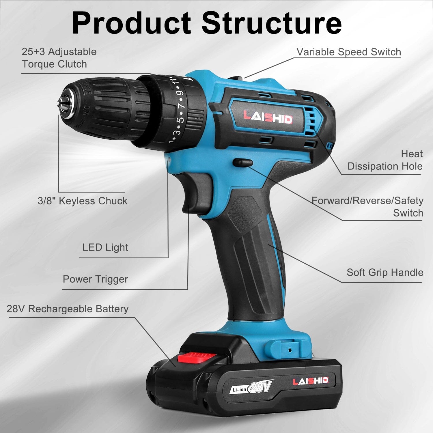 Cordless Drill Set with 2 Pieces 8V Batteries and Charger 2 Variable Speed 3/8In Keyless Chuck Quality From China Wholesale