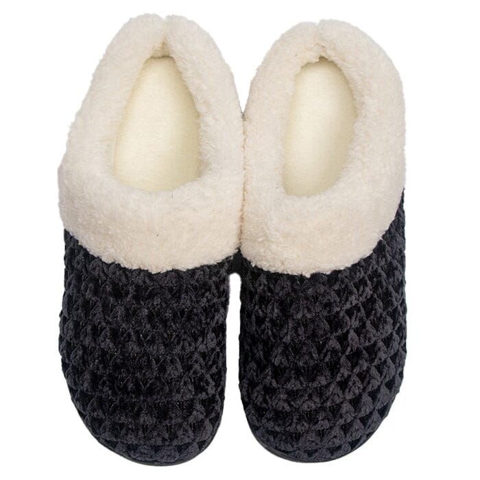 Roxoni Women's Fleece Trim Knit Sweater Furr Clog Indoor Outdoor Slipper Grey Outlet Store Online