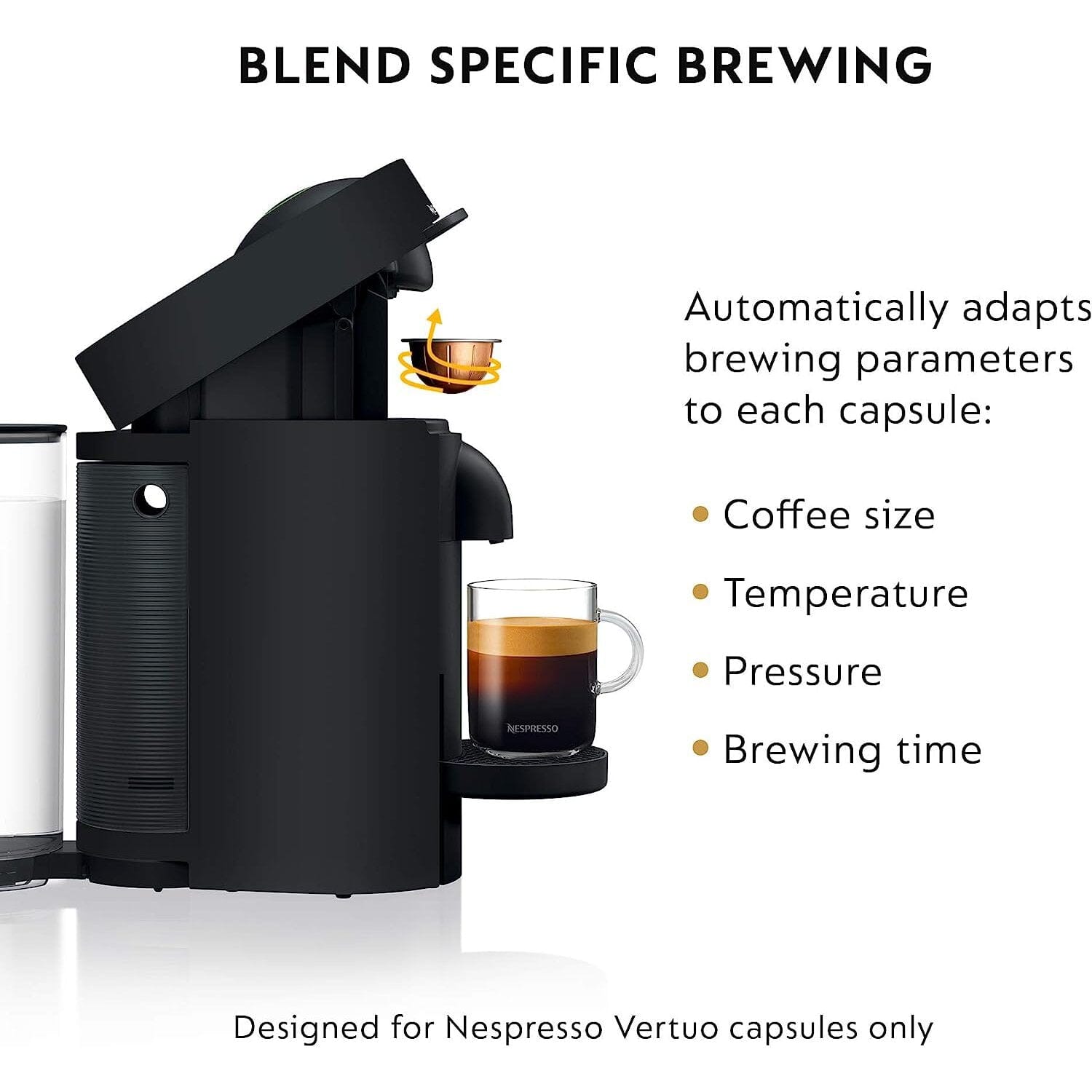 De'Longhi Nespresso VertuoPlus Coffee and Espresso Machine by De'Longhi, 38 ounces, Matte Black (Refurbished) Buy Cheap Huge Surprise