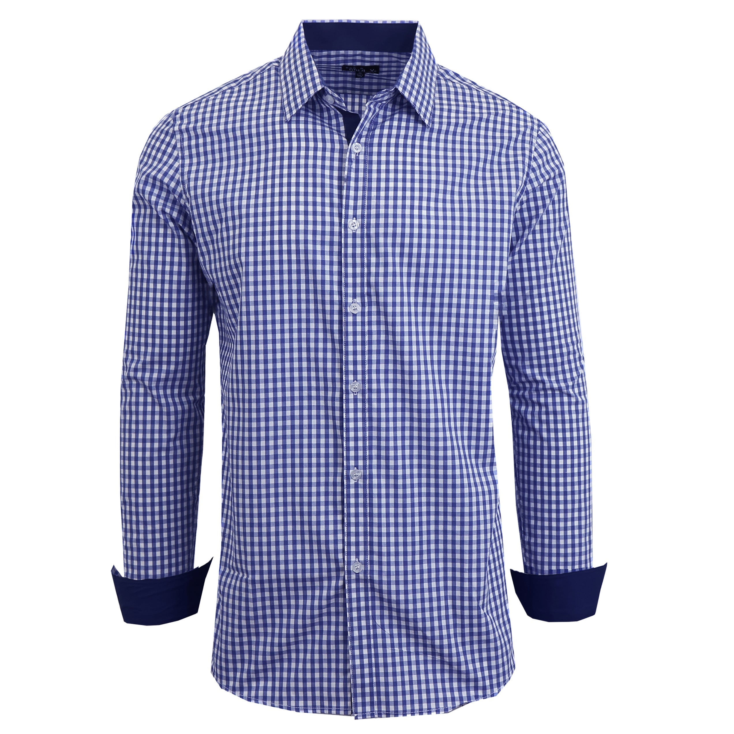 Men's Long Sleeve Slim Fitting Gingham Pattern Dress Shirts 2025 New Cheap Online