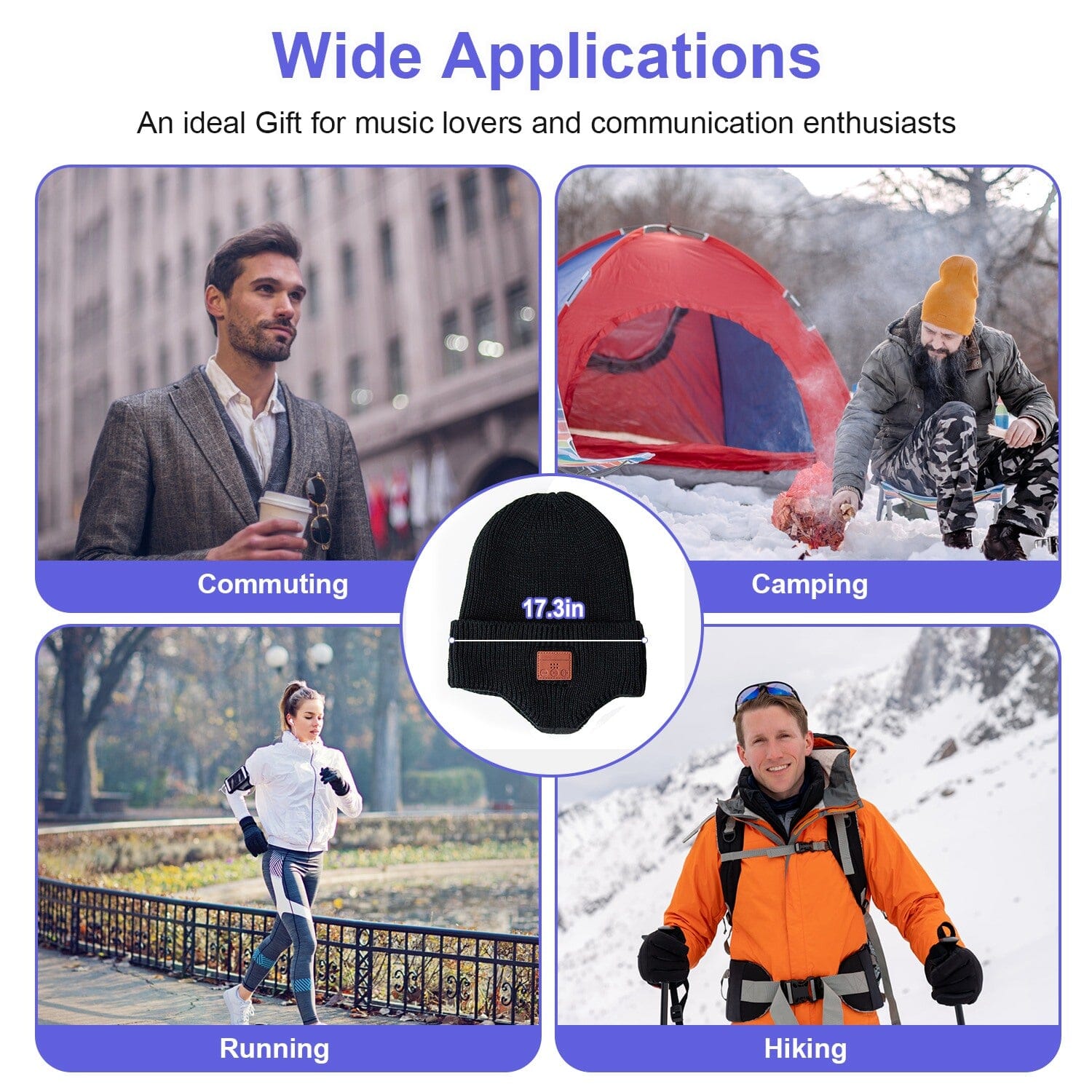 Wireless V5.0 Beanie Hat with Headphones USB Rechargeable Sale Recommend