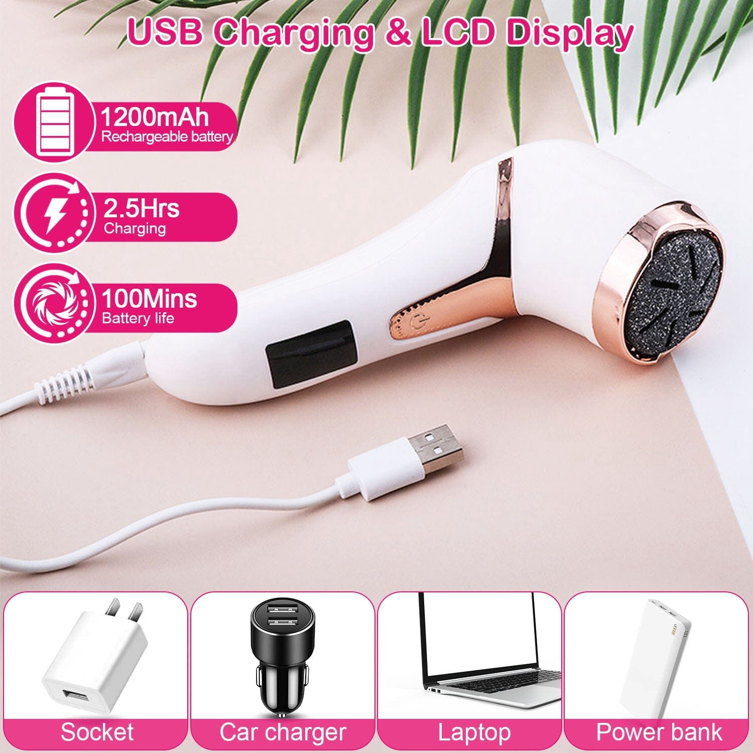 17-Pieces Set: Electric Foot Callus Remover with Vacuum Foot Grinder Rechargeable Discount Wholesale