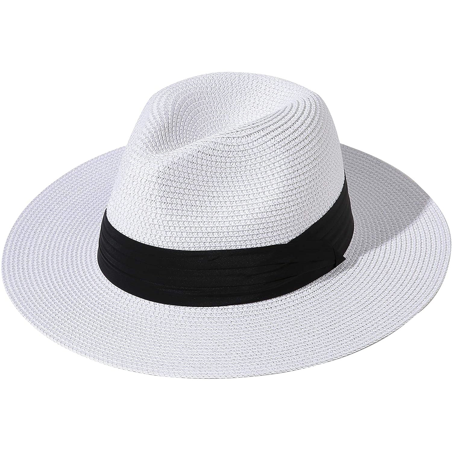 Women Wide Brim Straw Panama Roll up Hat With Mastercard Cheap Pice