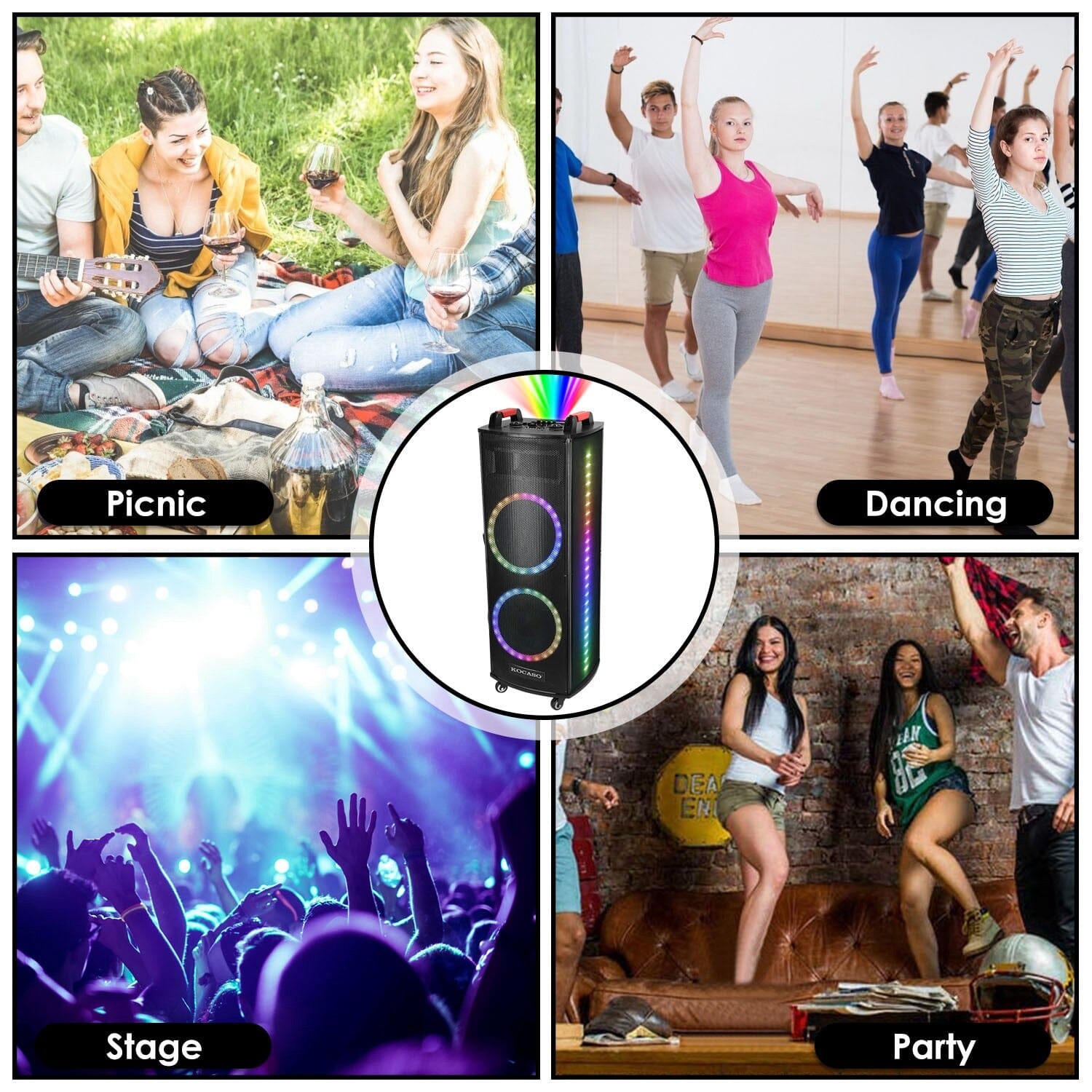 Portable Wireless Party Speaker Colorful Lights DJ PA System Sale Ebay