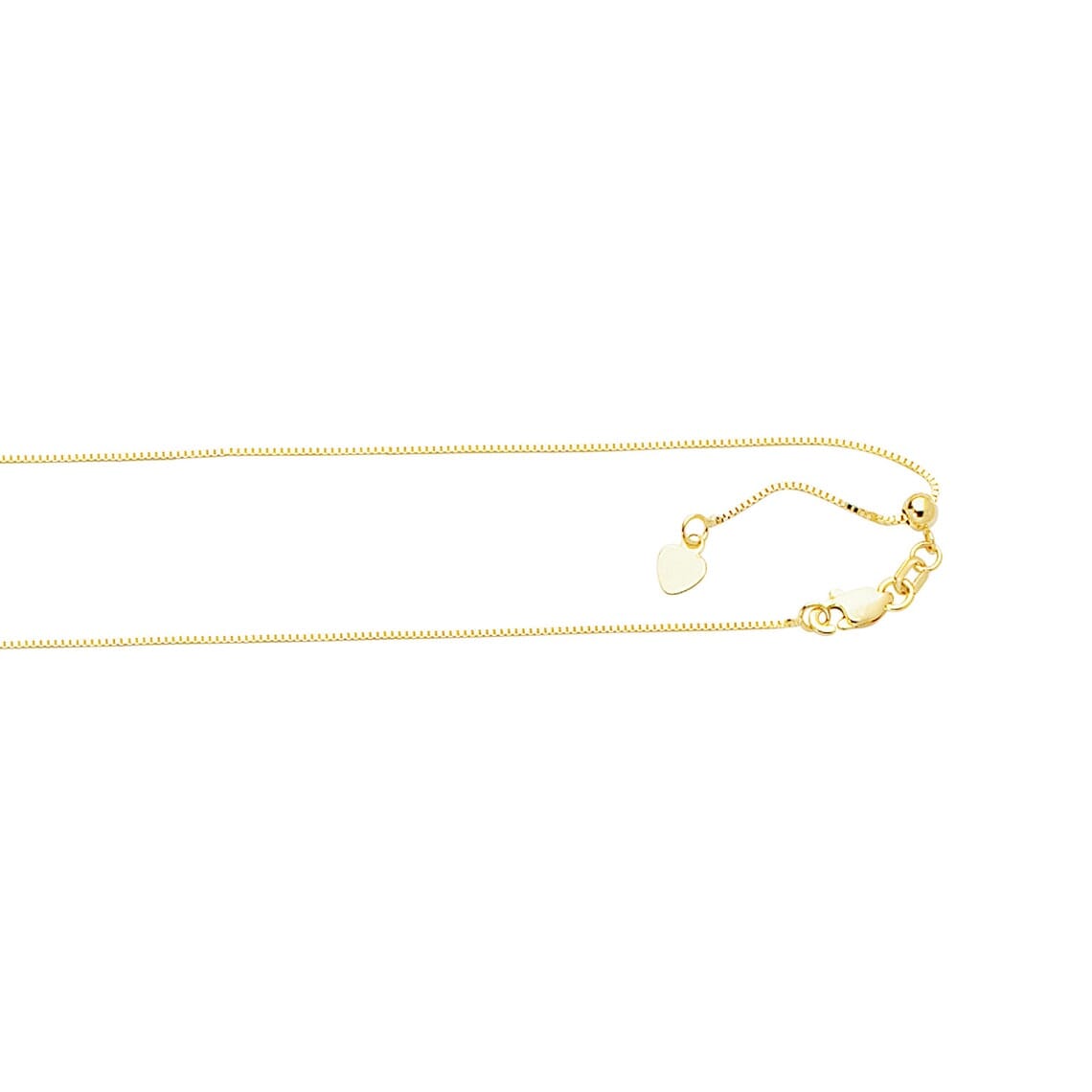 10K Yellow Gold 0.8MM Solid Adjustable Up to 22 Box Chain Necklace Clearance Low Pice