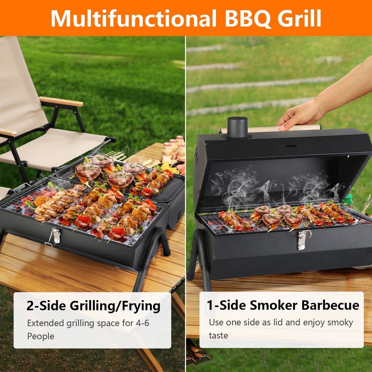 Portable Charcoal Two Sides Folding BBQ Grill Outlet Locations Cheap Pice