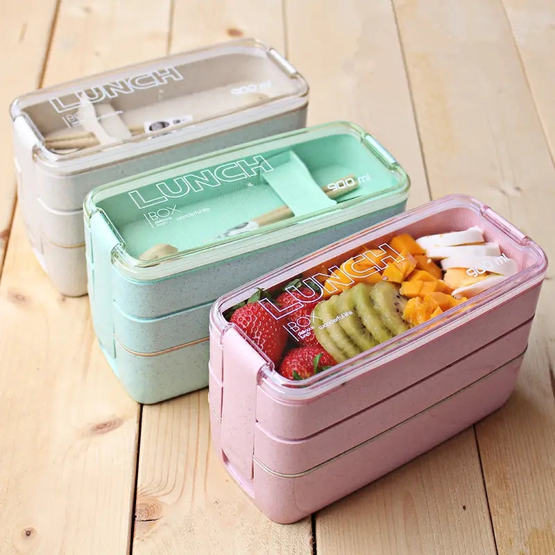 3-Layer Stackable Bento Box Japanese Lunch Box Kit with Spoon & Fork Pick A Best Cheap Pice