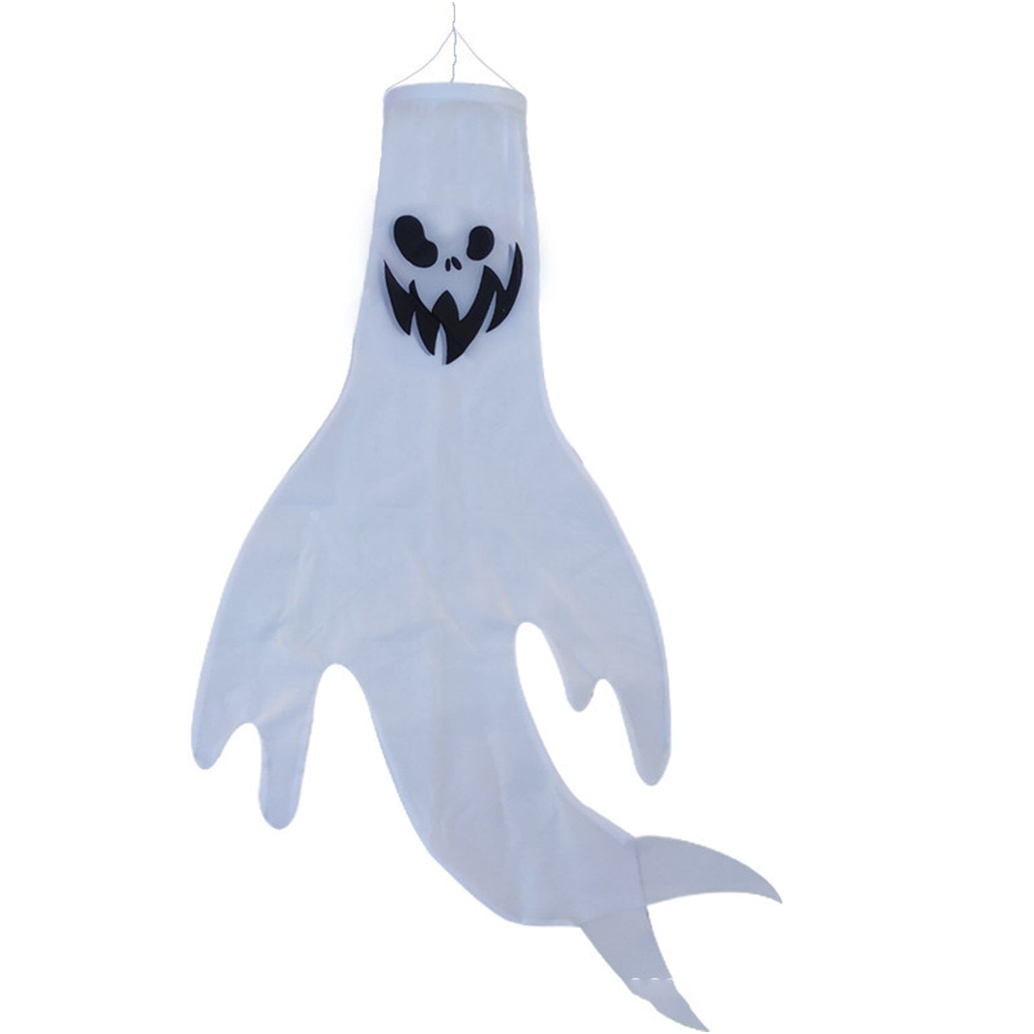 4-Pieces: Halloween Ghosts with Witch Hats Windsocks Hanging Decoration with Colorful LED Light For Sale 2025