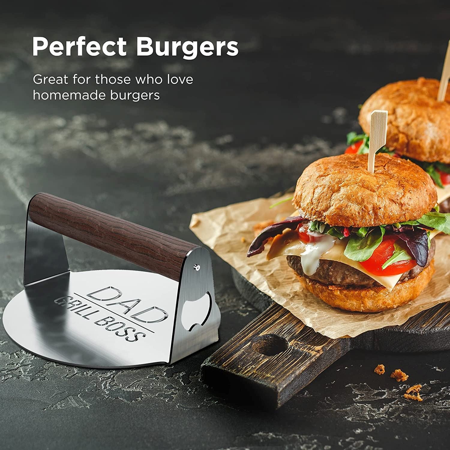 DAD The Grill Boss BBQ Press Grilling Stainless Steel Smash Burger Press Cost Online