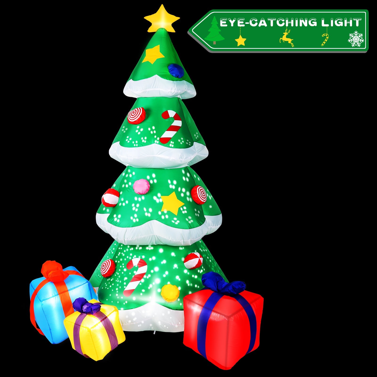 7 Ft. Inflatable Christmas Tree Santa Decor with LED Lights Outlet Cheap Pice