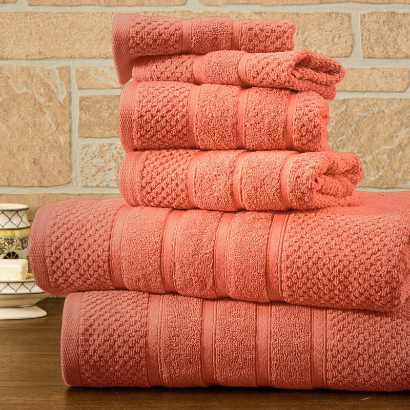 6-Piece Bibb Home Absorbent 100% Egyptian Cotton Towel Set Free Shipping Factory Outlet