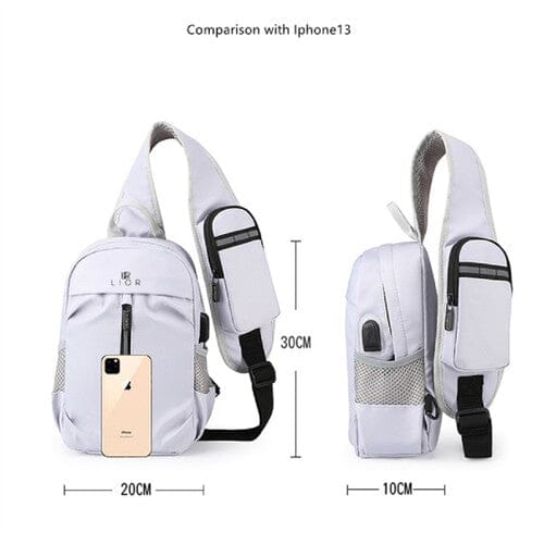 Lior Usb Charging Port Multi Pocket Shoulder Bag Cheapest Pice