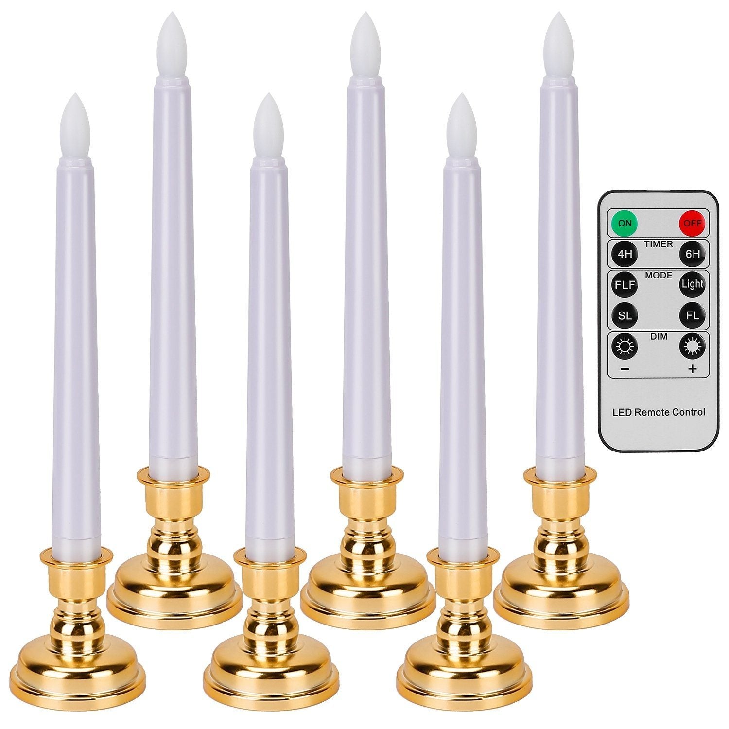 6-Packs: Flameless Taper Candles with 4 Light Modes and Remote Control Lowest Pice Cheap Pice