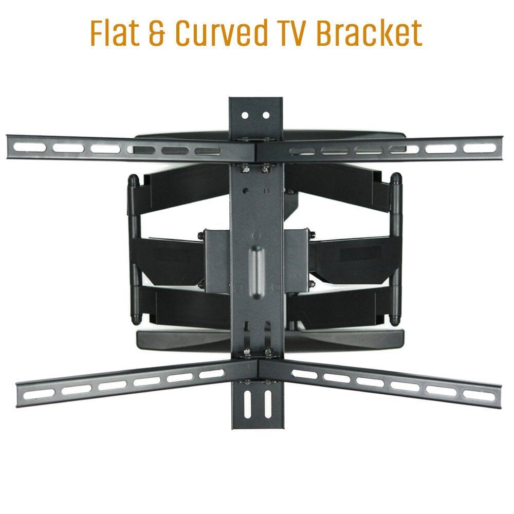 Full motion Articulating TV Wall Mount/ TV Bracket for Curved & Flat Panel TV, Fits 32 to 80 TVs 600X400 VESA Inc 10ft HDMI Cable and Bubble Level- Koramzi KWM3664AT-PRO Cheap Sale Countdown Package