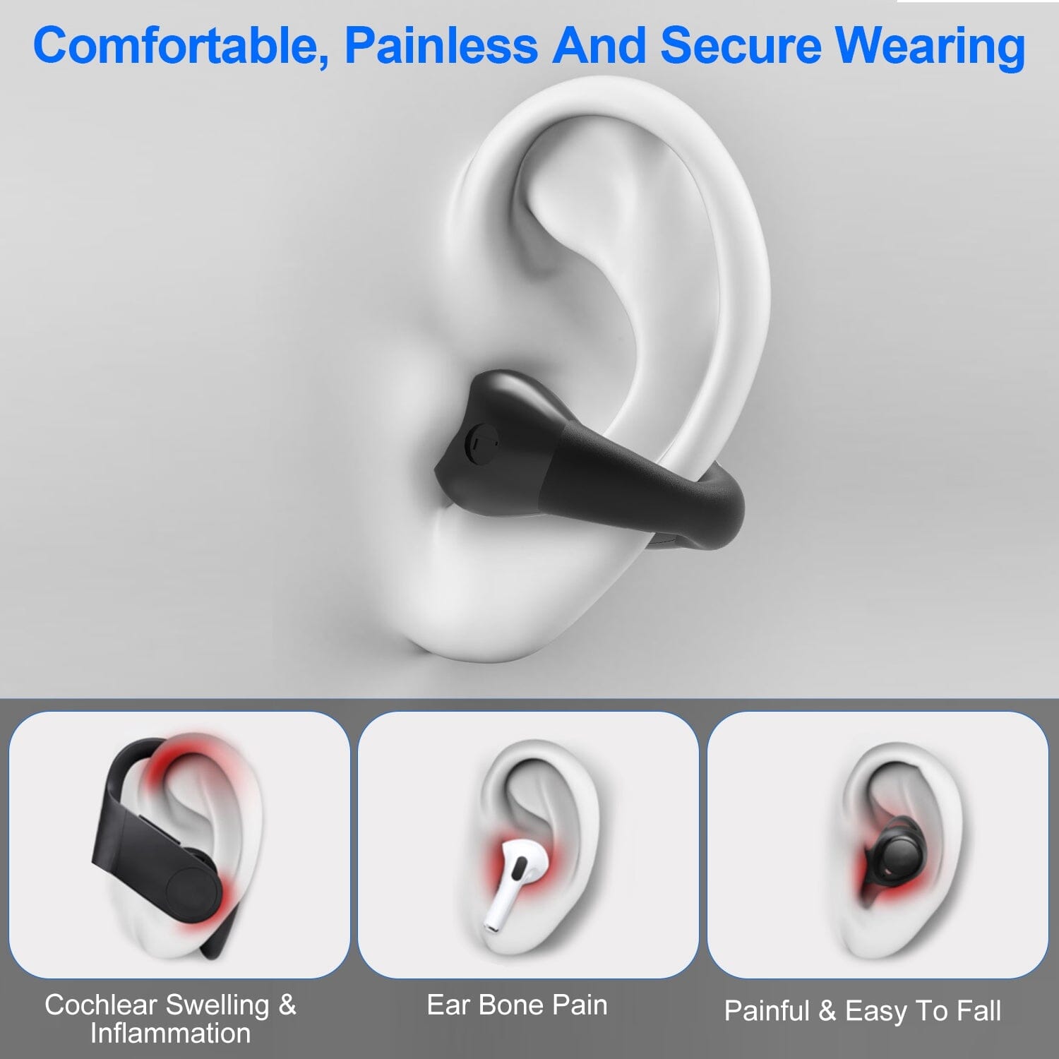 Wireless v5.3 Earbuds Clip-on Open TWS Earphones with Built-in Mic LED Charging Display Case Official Site Sale Online