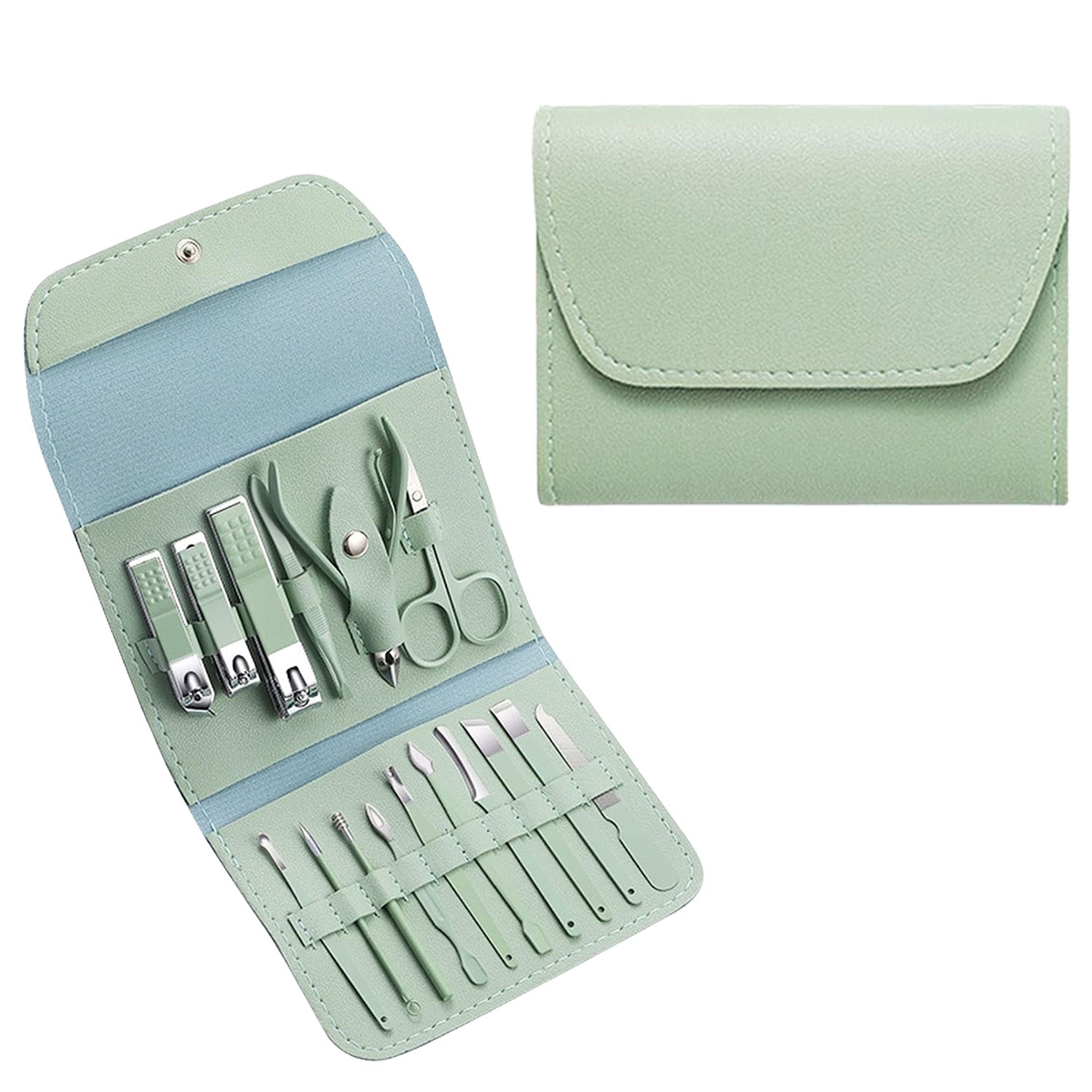 16-Piece: Stainless Steel Professional Manicure Pedicure Facial Set Grooming Kit with Leather Case Cheap Very Cheap