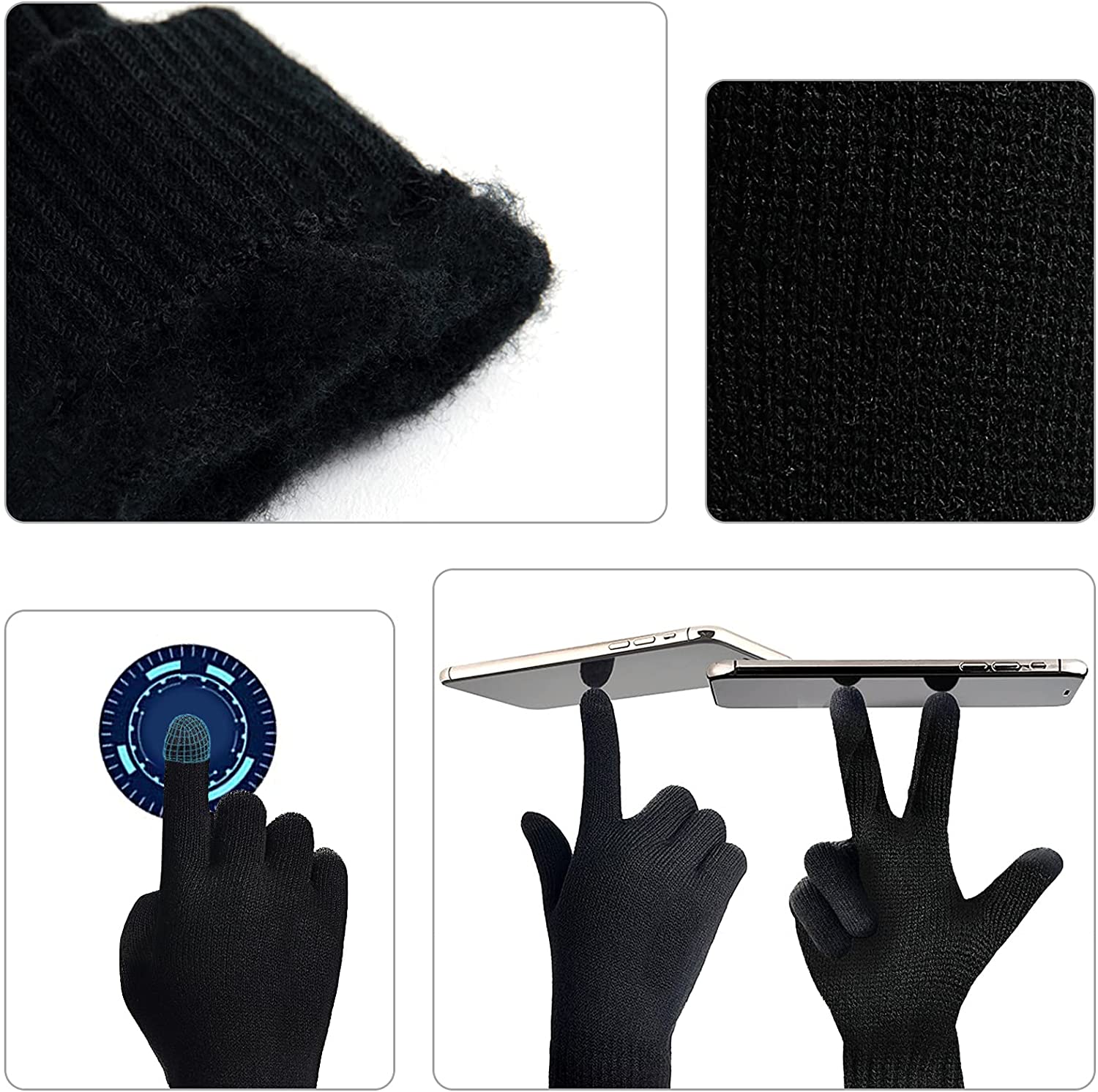 Men's Scaves and Beanie Hat Themal Gloves Set Clearance Geniue Stockist