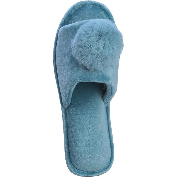 Roxoni Women's Slippers Lovely Velvet Pom-Pom Open Toe House Slides Cheap Sale Pick A Best