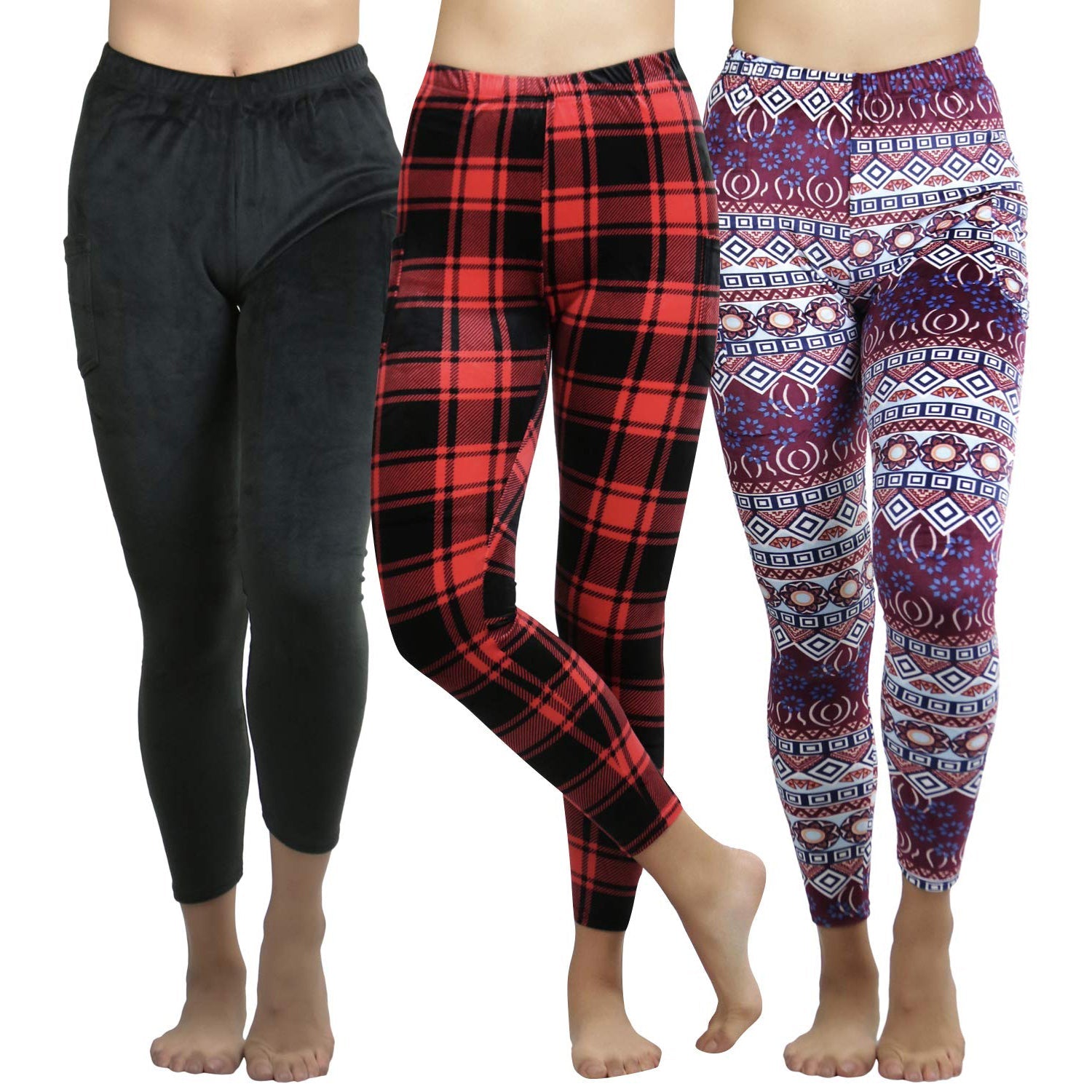 3-Pack: ToBeInStyle Women's Ultra Soft Velour Leggings Sale With Paypal