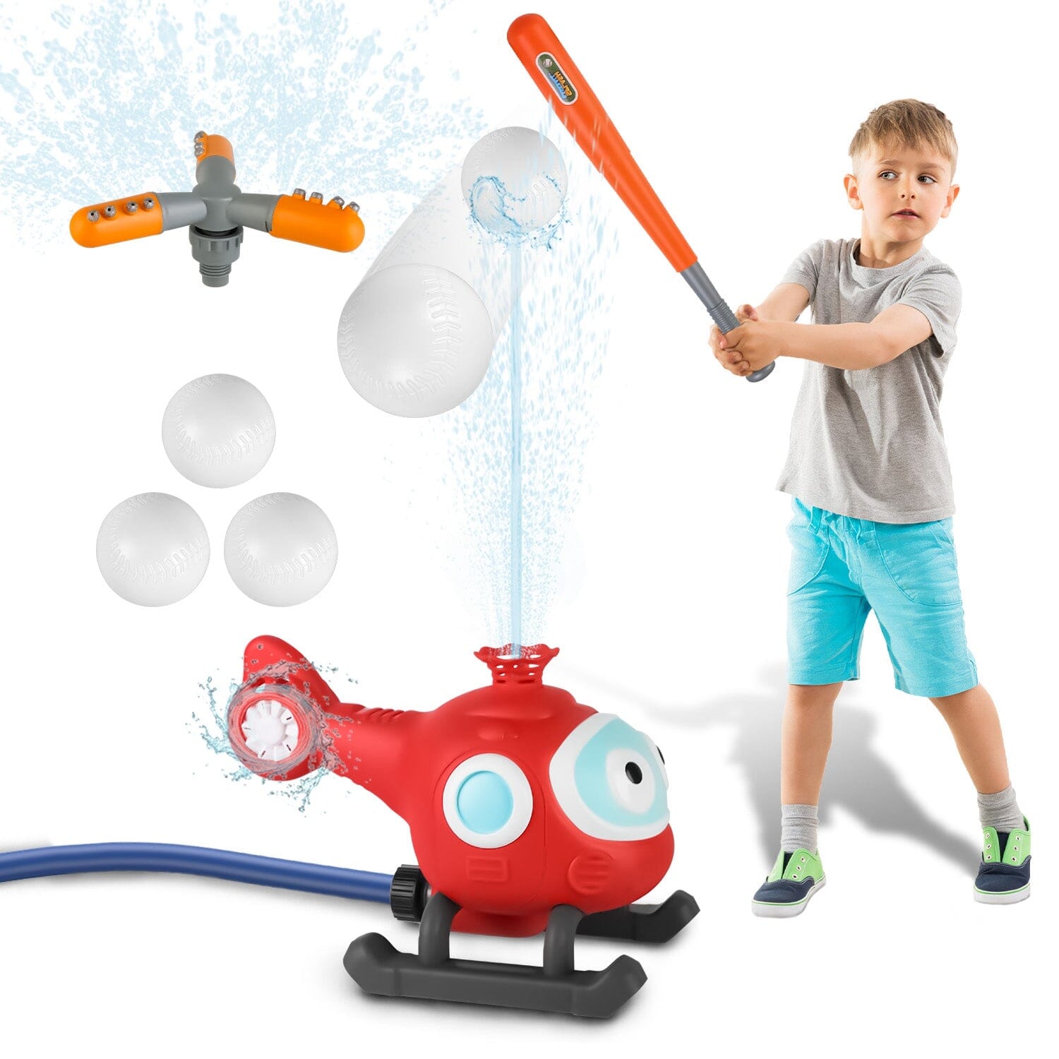 2-in-1 Water Sprinkler Baseball Helicopter Toy Where To Buy Low Pice