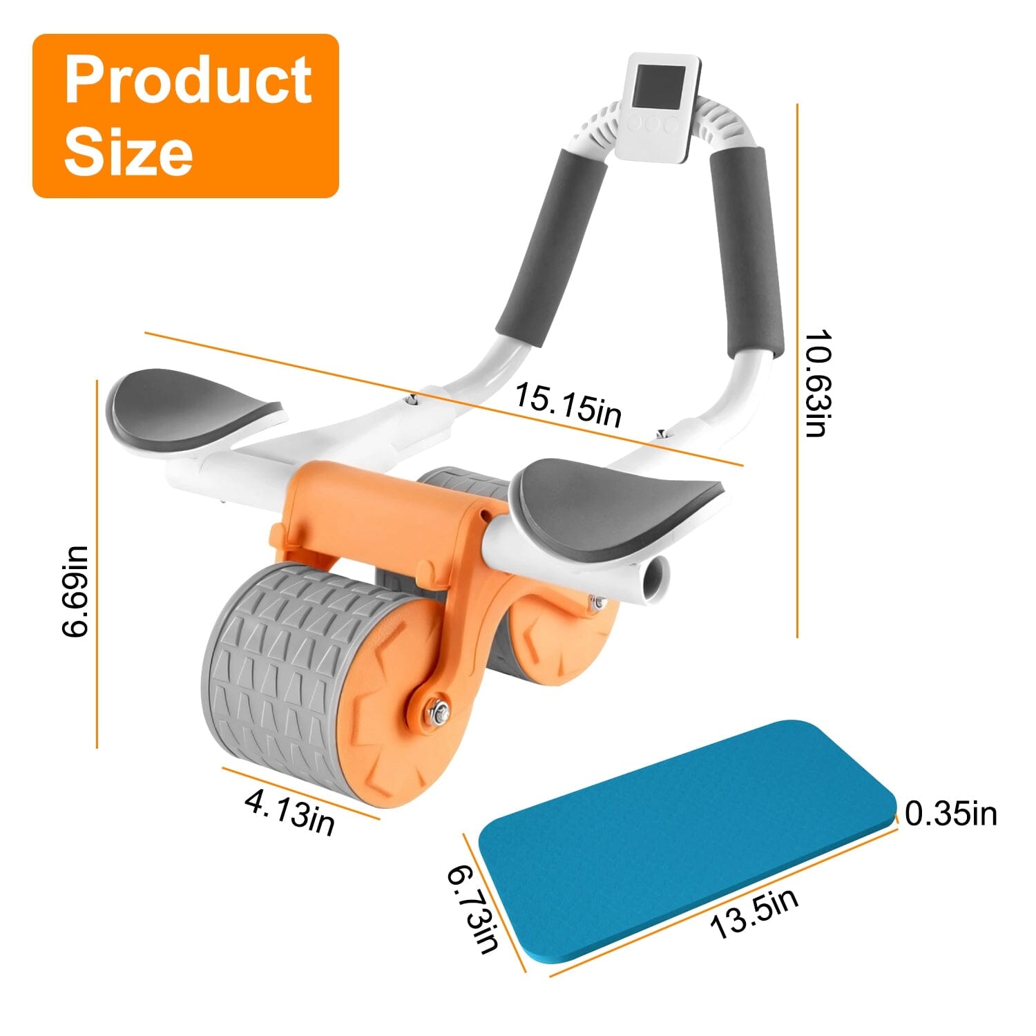 Automatic Rebound Abdominal Wheel Roller for Core Strength with Timer Kneel Pad Discount View