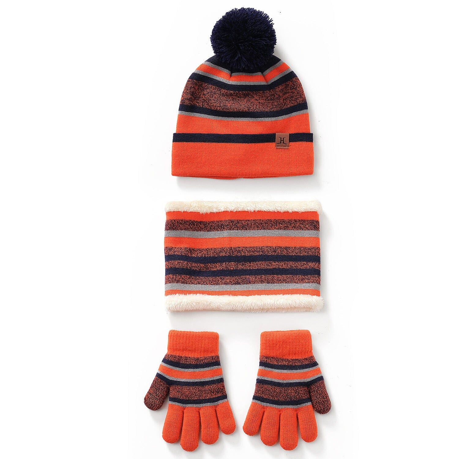 3-Piece Set: Winter Kids Knitted Warm Beanie Hat and Glove for 4-7 Years Old Really For Sale