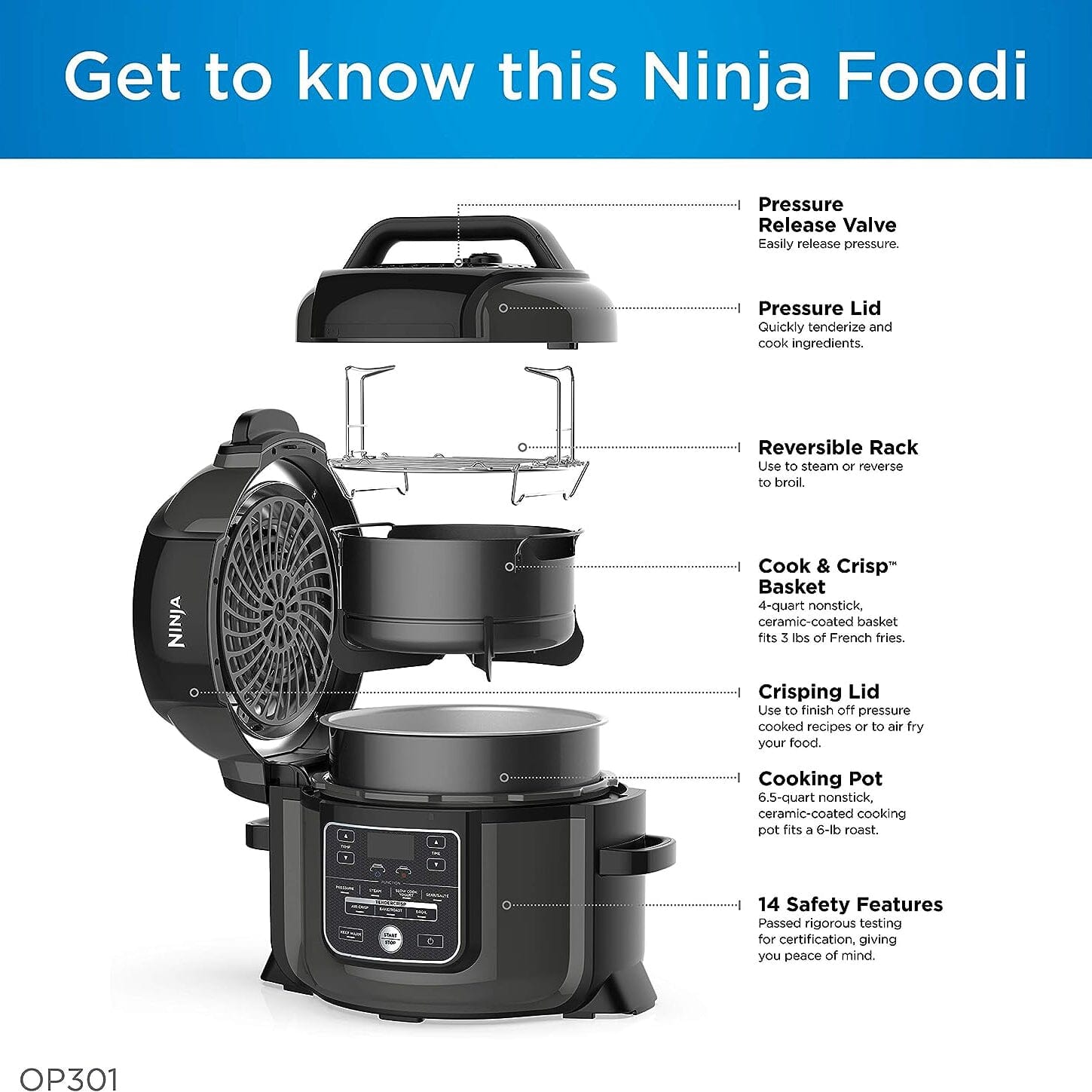 Ninja Pressure Cookers & Canners, 6.5 qt, Black (Refurbished) With Paypal Cheap Pice