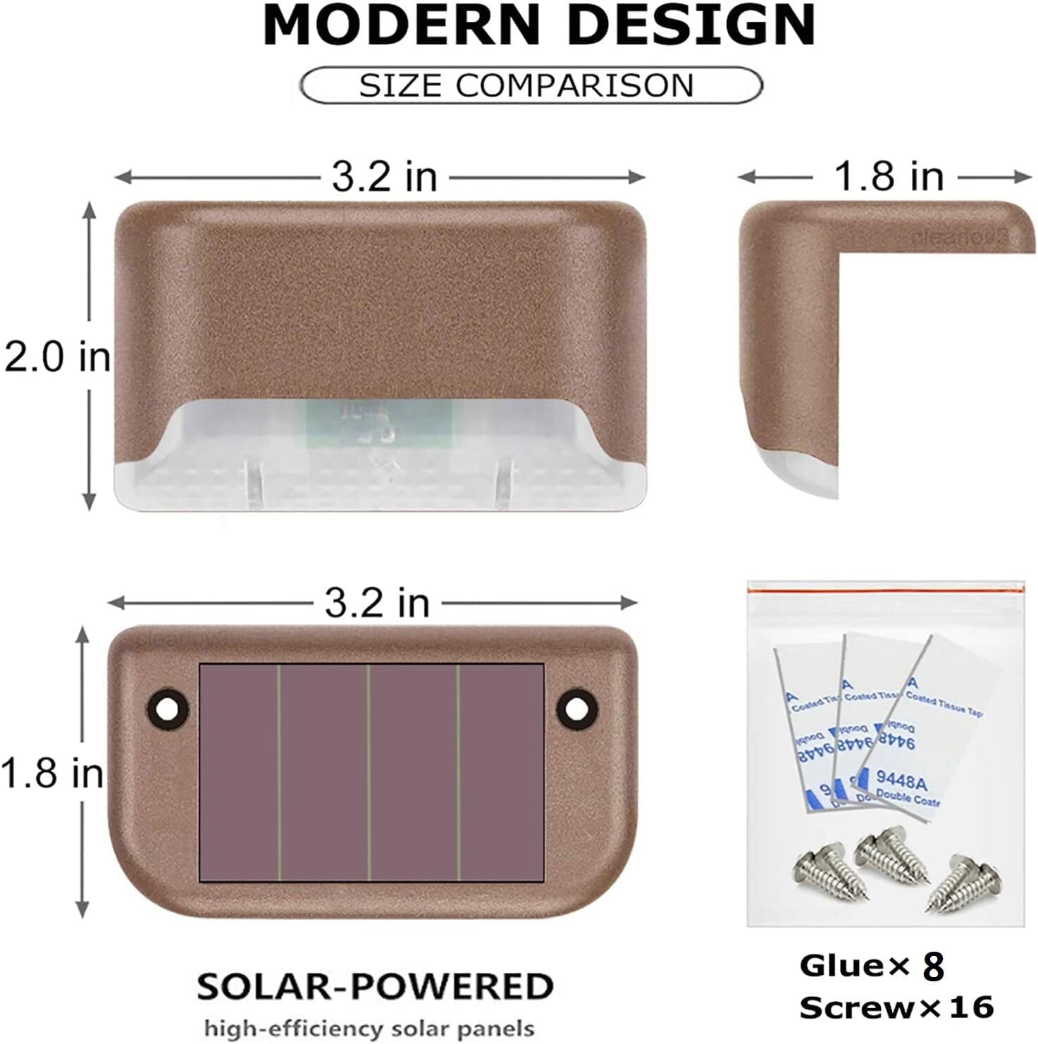 8-Pack: Solar LED Deck & Step Lights Cheap Pice Free Shipping