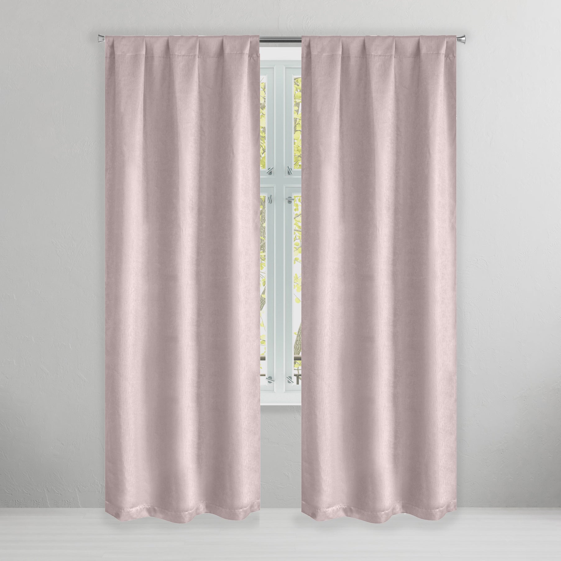 Set of 2: Brushed Textured Blackout Thermal Window Curtain Pair Panel Cheap Discount Sale