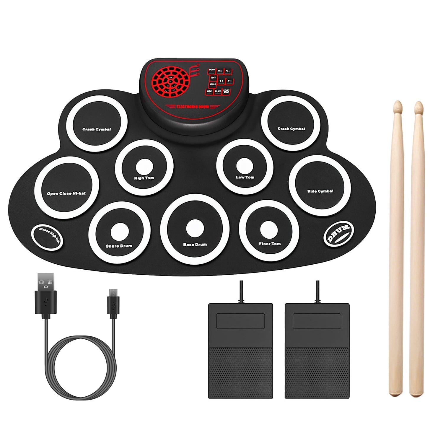 10 Pads Electric Drum Set Foldable With Credit Card Cheap Online