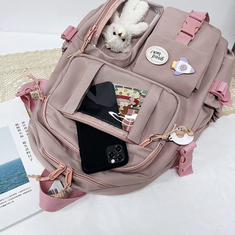 Cute Waterproof Multi-Pocket Women Backpacks with Bear Doll Clearance Good Selling