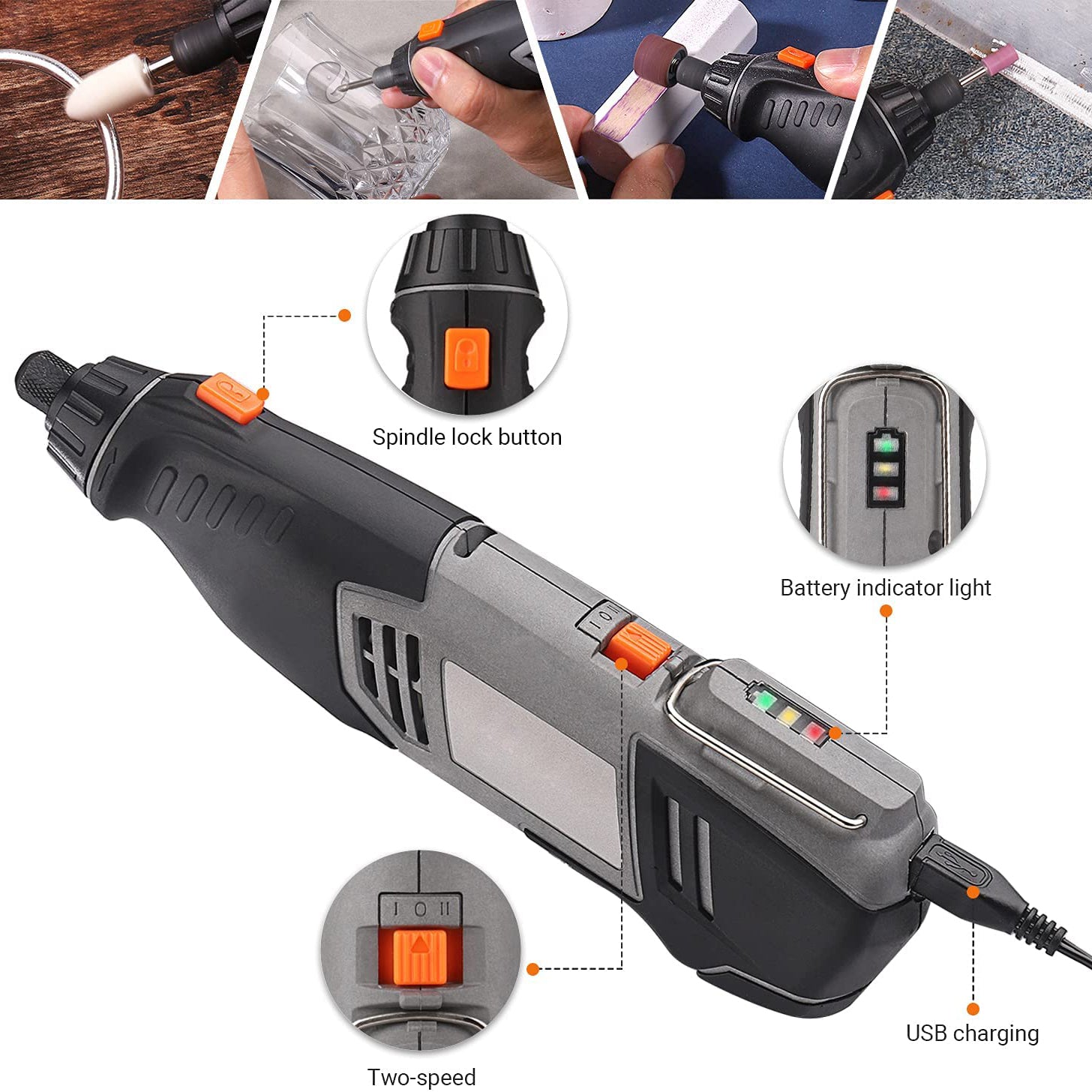 Cordless Rotary Tool 4V Power Portable Size with Versatile Accessories With Paypal For Sale