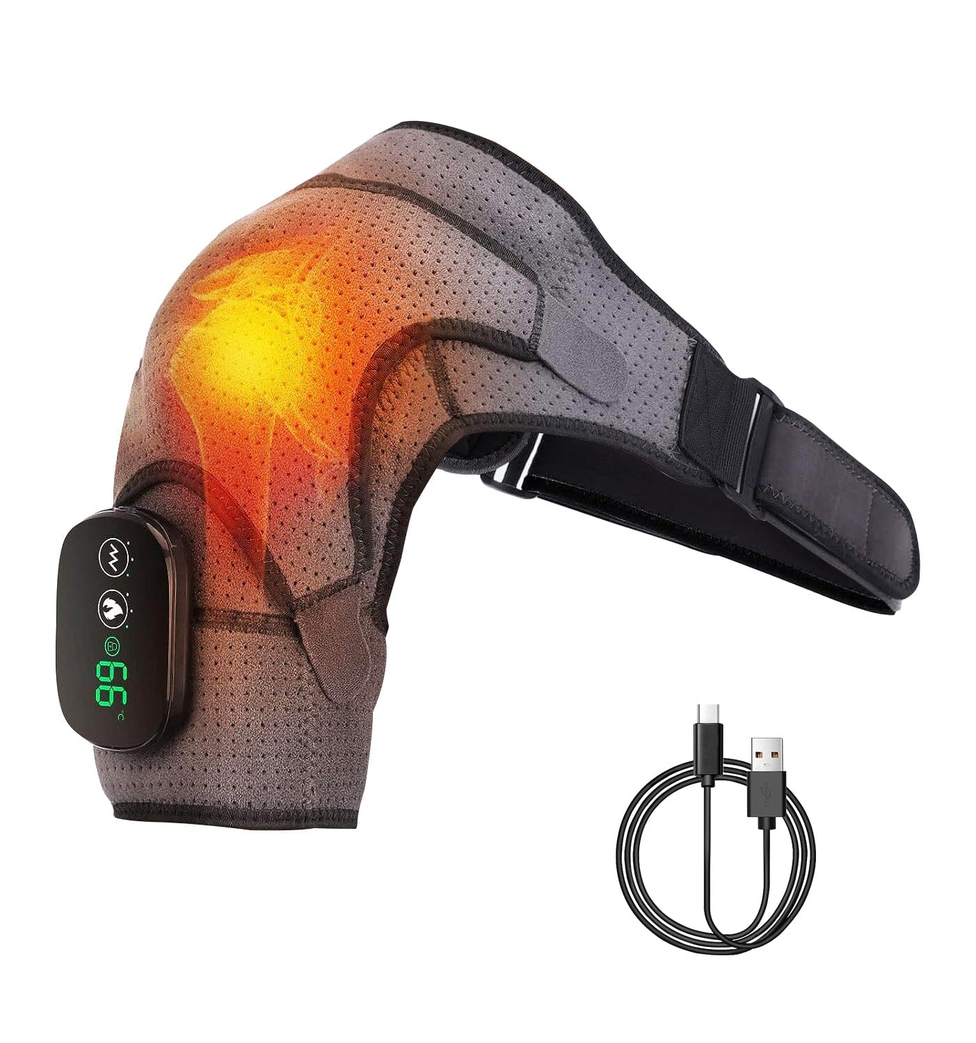 Rechargeable Heated Shoulder Wrap Massager Shoulder Brace Support with 3 Heating Levels How Much Cheap Online