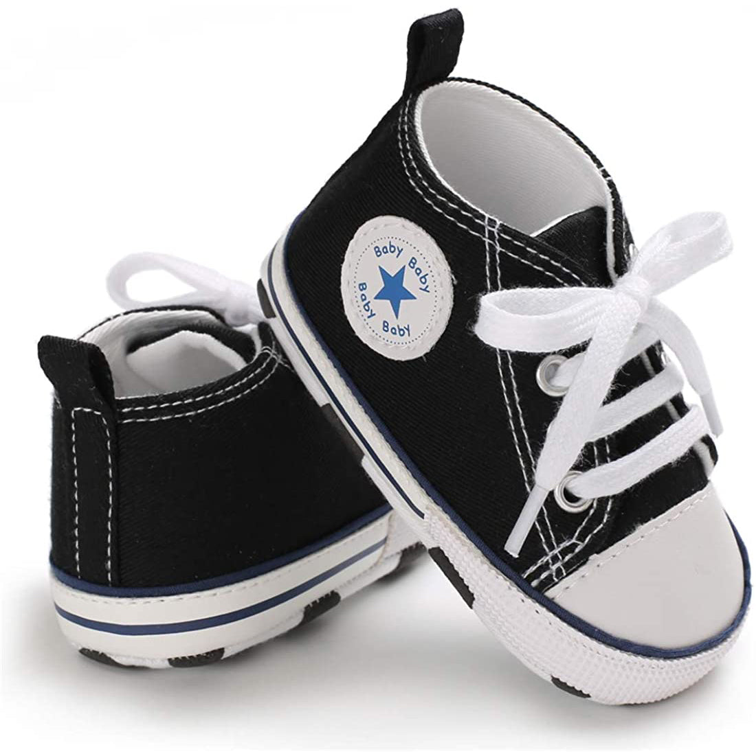 Unisex High Top Sneaker Soft Anti-Slip Sole Newborn Infant Denim Shoes Visit