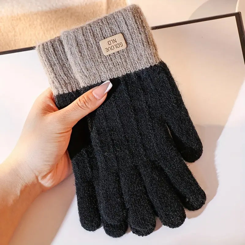 Stretch Knit Wool Full Finger Mittens Shipping Discount Authentic