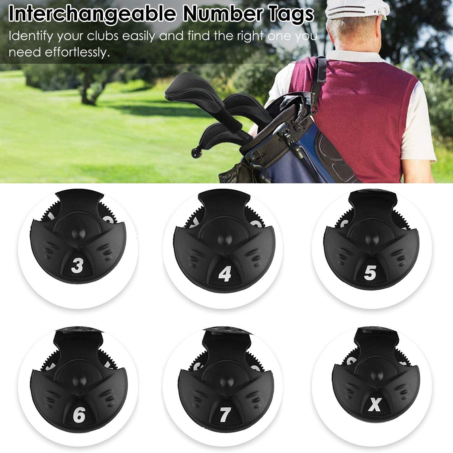 3-Piece: Long Neck Mesh Golf Club Head Cover Fashionable For Sale