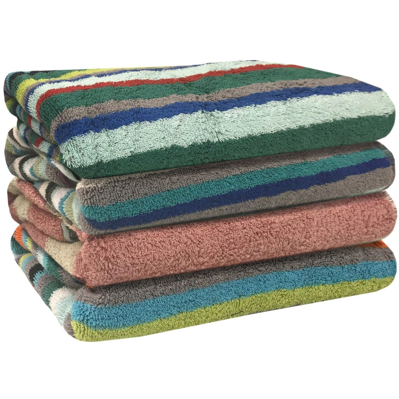 4-Pack: 100% Cotton Extra Absorbent Multicolor Bath Towels Outlet Locations Cheap Pice