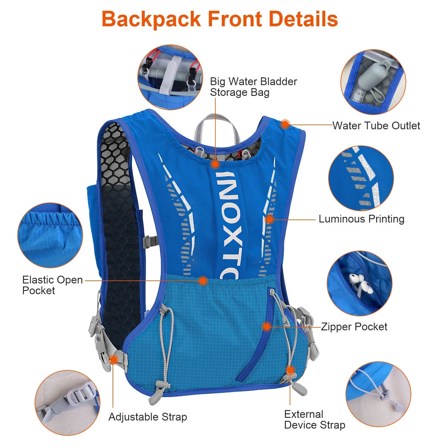 Sport Hydration Vest Running Backpack with 15oz, 50oz Water Bladder Countdown Package Online