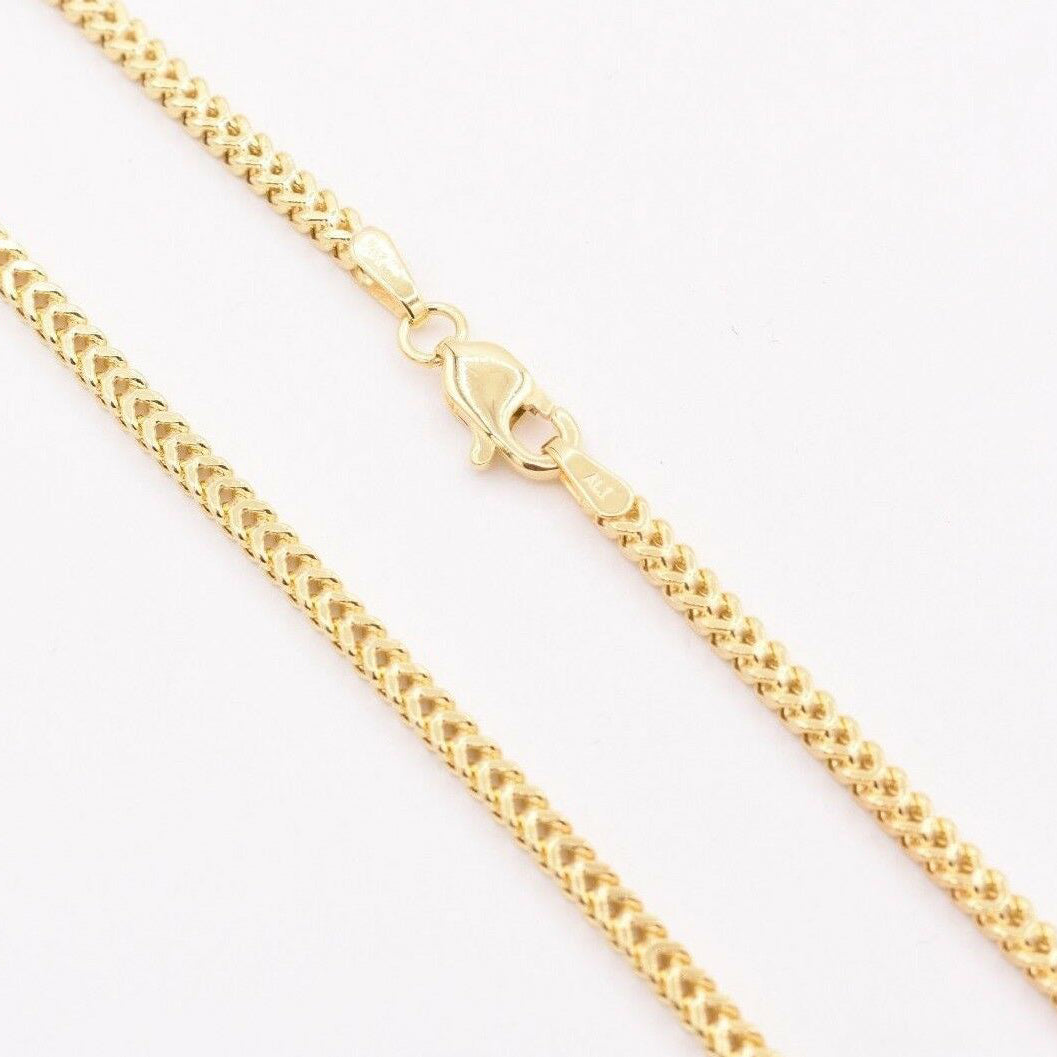 10K Yellow Gold 2MM Wheat Franco Box Chain Pendant Necklace Free Shipping Shop For