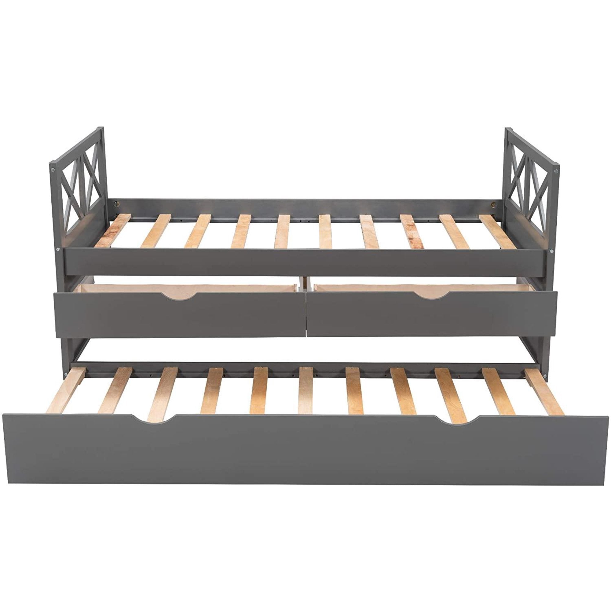 Platform Storage Bed with Trundle Cheap Pice Wholesale