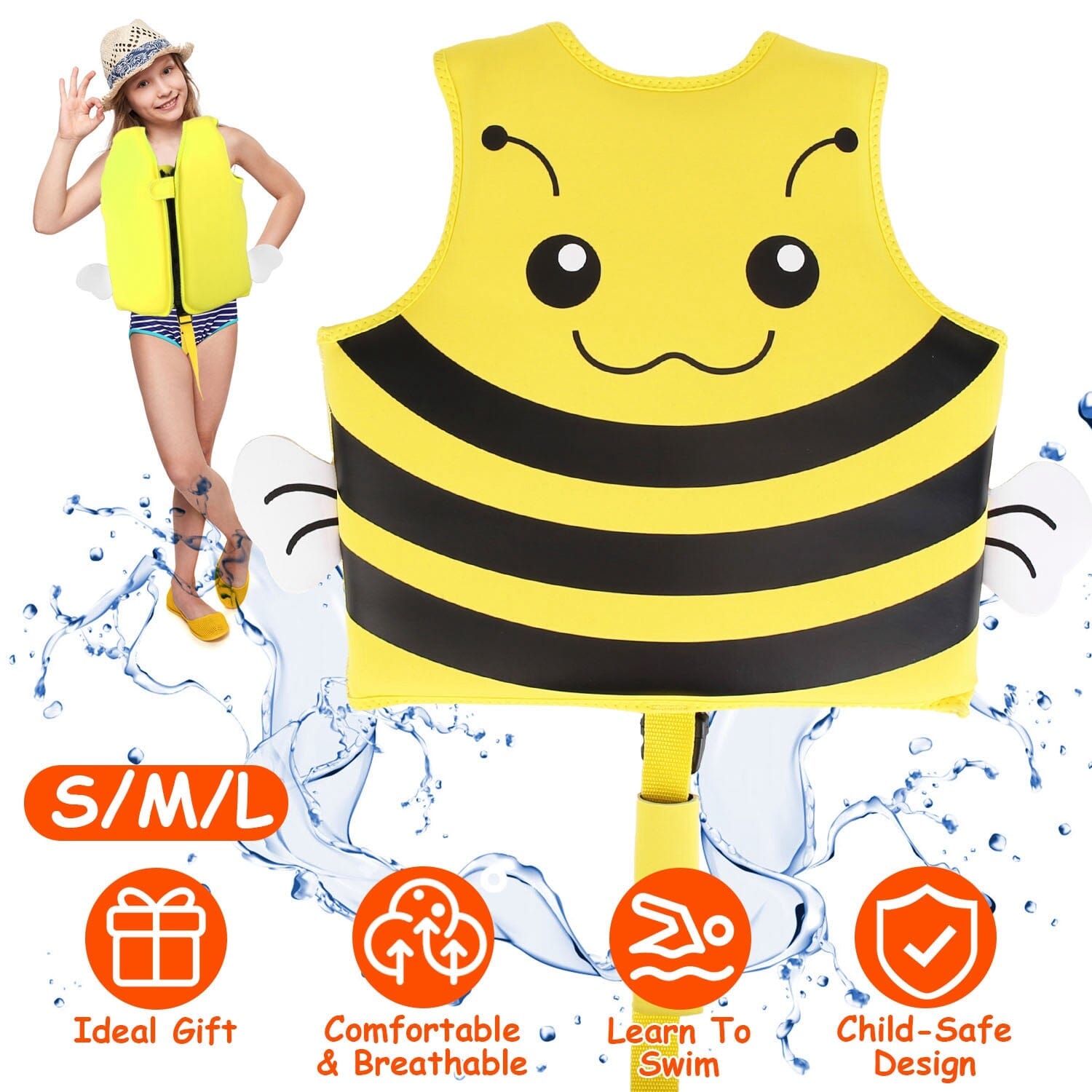 Swim Vest for Kids Float Jacket with Adjustable Crotch Strap Sale Explore