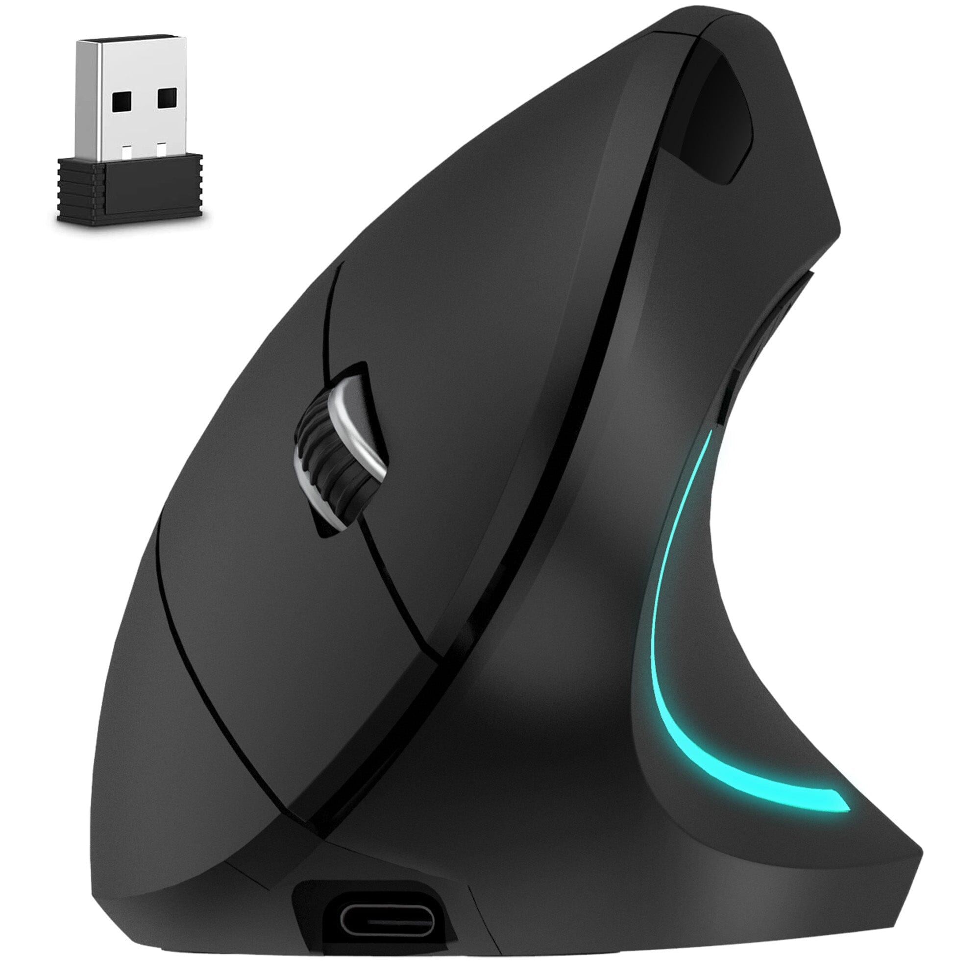 Delton S12 Ergonomic Vertical Rechargeable Wireless Mouse with Auto Pair USB Dongle Discount Looking For