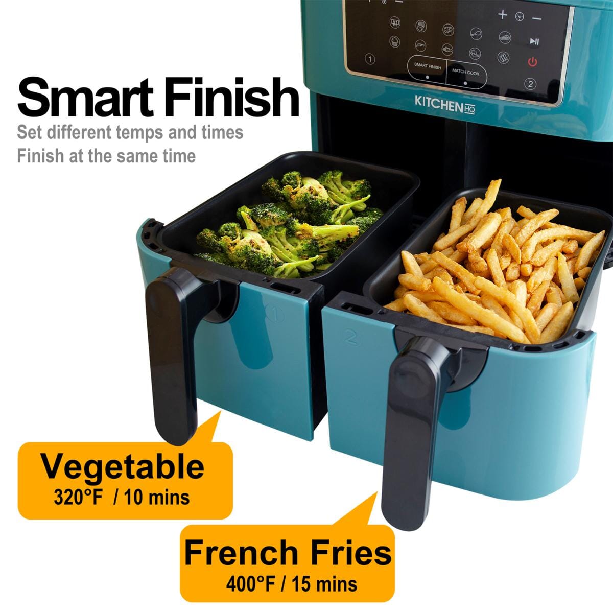 Kitchen HQ 10-in-1 9-Quart Dual Air Fryer with Kebabs (Refurbished) Cheap Footlocker Finishline