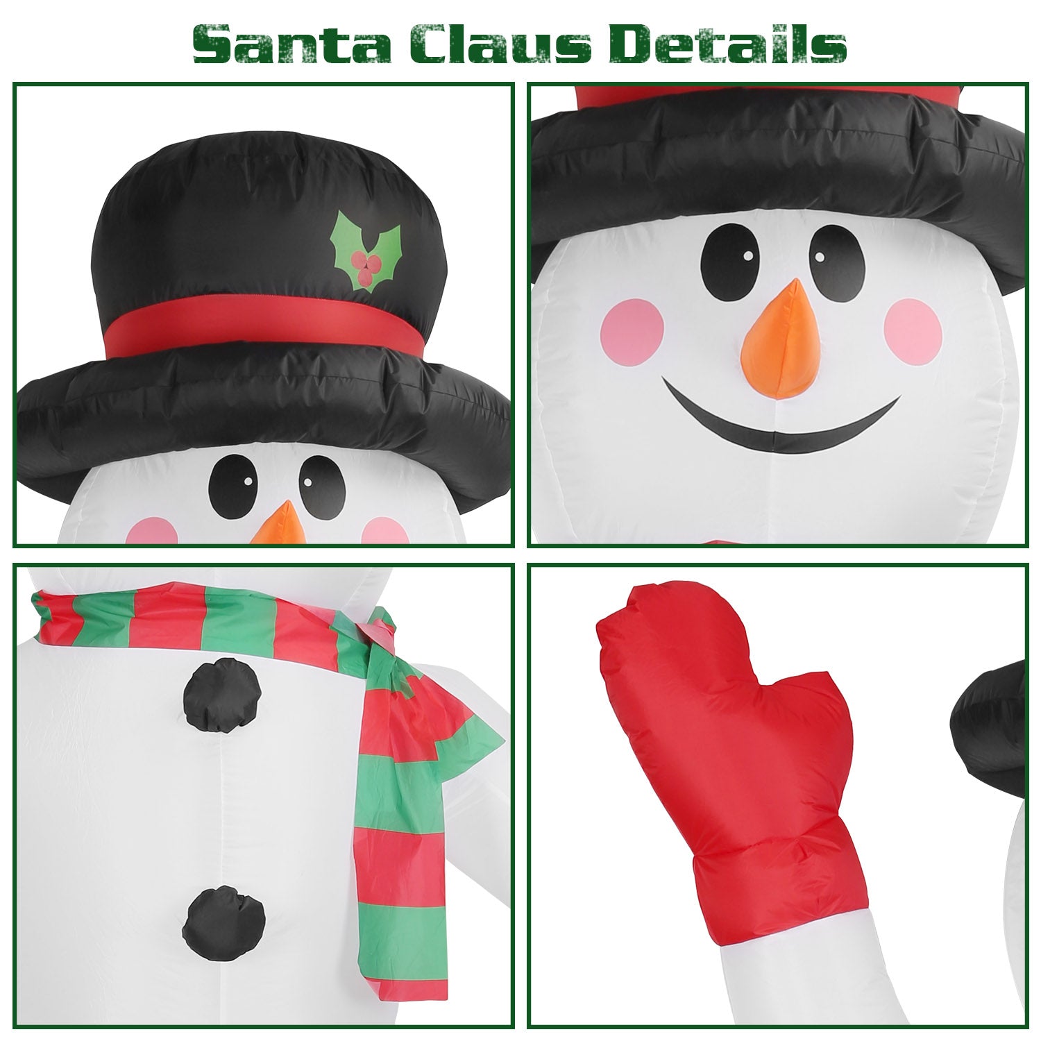 7.9ft Christmas Inflatable Giant Snowman Blow Up with LED Lights Hat Scarf Clearance Get Authentic