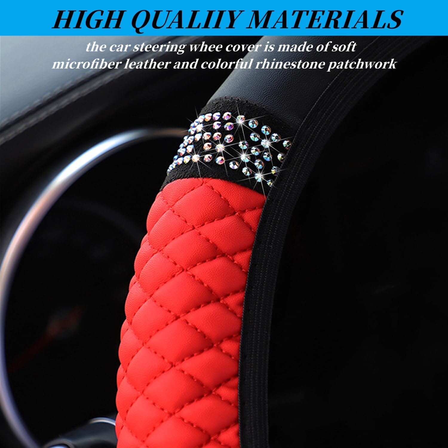 Bling Soft Leather Car Steering Wheel Cover Non-Slip Heat And Cold Protector Cheap Sale 100% Original