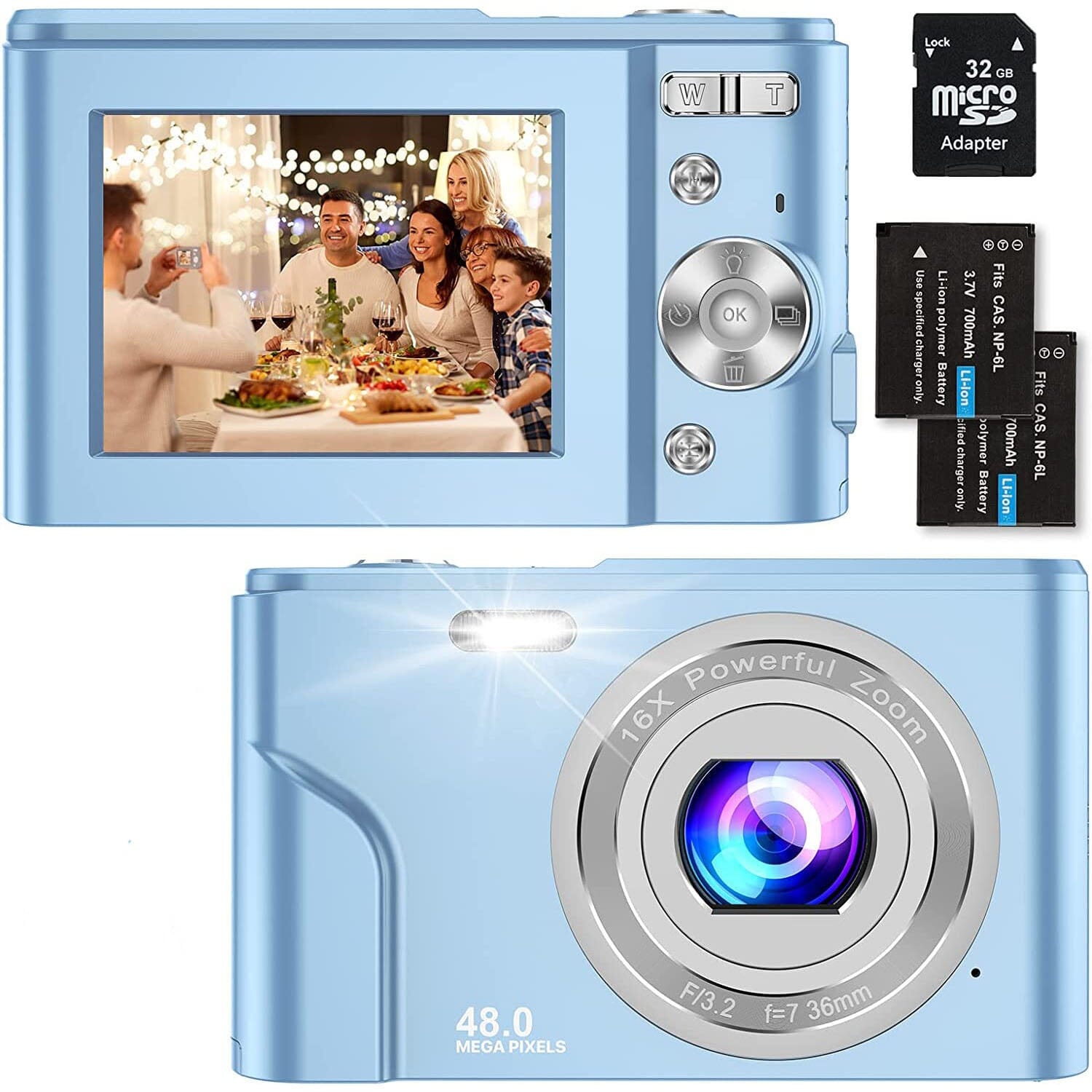 Digital Baby Camera 1080P 48MP with 32GB SD Card For Nice